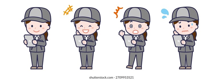This is an illustration of a person using a tablet.