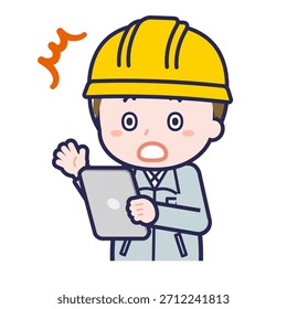 This is an illustration of a person using a tablet.