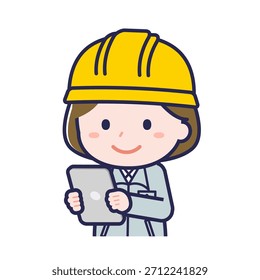 This is an illustration of a person using a tablet.