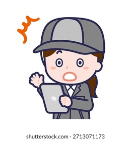This is an illustration of a person using a tablet.