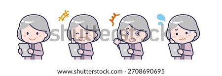 This is an illustration of a person using a tablet.