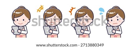 This is an illustration of a person using a tablet.