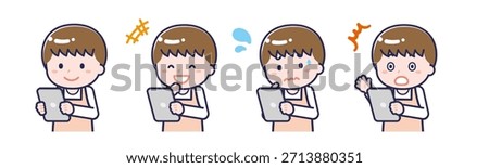 This is an illustration of a person using a tablet.