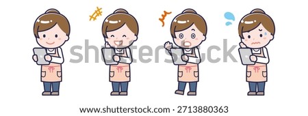 This is an illustration of a person using a tablet.
