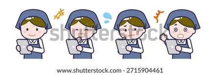 This is an illustration of a person using a tablet.