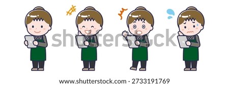 This is an illustration of a person using a tablet.