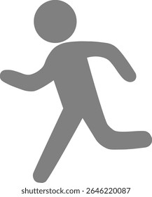 This is an illustration of a pictogram (silhouette) of a person running.