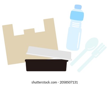 Dies ist eine Illustration von Plastikabfällen aus einem Komfortladen.
