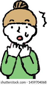 This is a illustration of Pop Illustration of a bun hair woman face and pose.