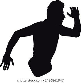 This illustration portrays the silhouette of a runner in mid-stride against a white background. The dynamic posture of the runner captures the essence of movement and speed. The simplicity of the blac