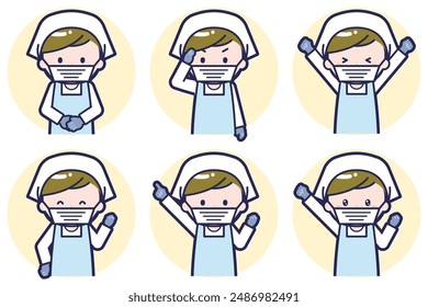 Dies ist eine Illustration der Pose eines männlichen Köchs.