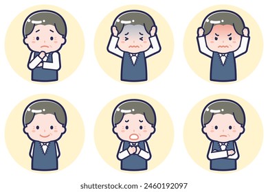 Esta es una ilustración de una pose de hombre y anciano.