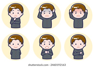 This is an illustration of a pose set for men and boys.
