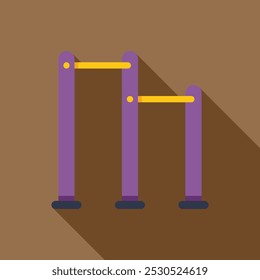 This illustration of pull up bars is ideal for conveying concepts of fitness, exercise, and outdoor workouts