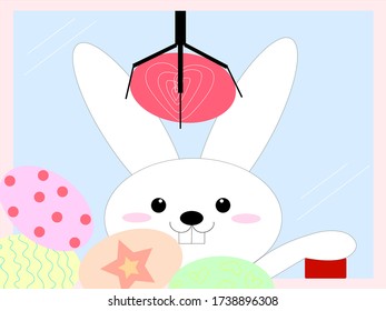 This illustration is a rabbit playing.