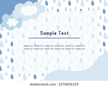 This is an illustration of a rainy day background.
It is cloudy sky and raindrops.ｖ