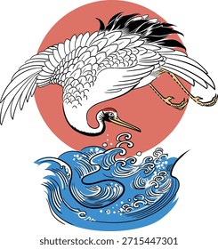 Esta es una ilustración de una grúa de corona roja.