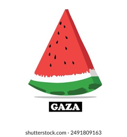 This illustration represented by Palestine city of Gaza it is symbol and element and icon to represented by Palestine People because they are sweet this is watermelon