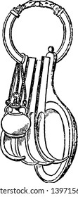 This illustration represents Alipterium Tools which suspends some of the articles vintage line drawing or engraving illustration.