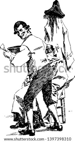 This illustration represents Barber is a person who cuts hair especially men and shaves or trims beards as an occupation vintage line drawing or engraving illustration.