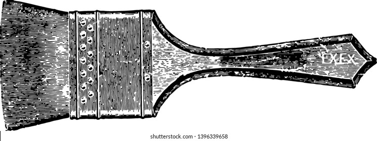This illustration represents Camel Hair Mottler which is used for paint vintage line drawing or engraving illustration.
