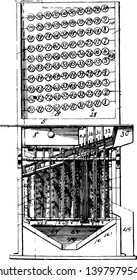 Esta ilustración representa dibujo de líneas vintage de Registro de Recopilación de Cambio y Recopilación de Monedas.