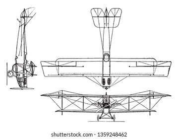 This illustration represents Curtis Model J N 4 B Military Tractor, vintage line drawing or engraving illustration.