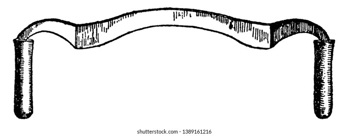 This illustration represents Draw Knife which is used with both hands, vintage line drawing or engraving illustration.