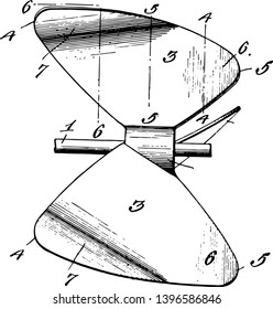 Esta ilustración representa la hélice de propósito general en la que se transmite la potencia convirtiendo el movimiento de rotación en dibujo de línea vintage de empuje o ilustración de grabado.