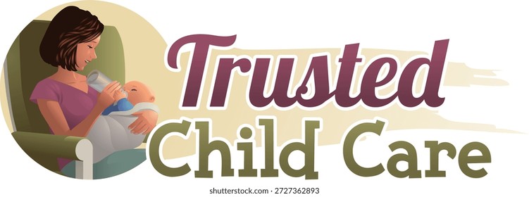 This illustration represents professional childcare and babysitting services offered by local and independent providers. It highlights a safe, nurturing, and trustworthy environment for children, emphasizing in-home care, daycare services, background-verified caregivers, and family-focused support for working parents.