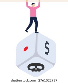 This illustration represents risk, uncertainty, and decision-making in business or life.

