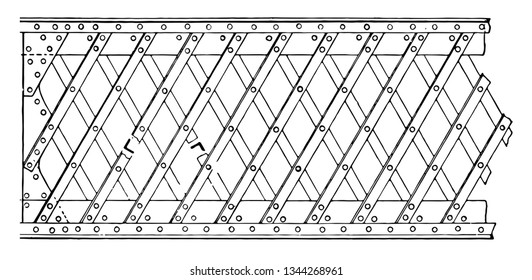 This illustration represents Simple Lattice Girder, vintage line drawing or engraving illustration.