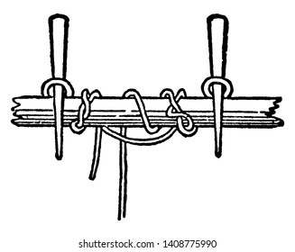 Esta ilustración representa la ilustración española de Windlass, dibujo de línea vintage o ilustración de grabado.