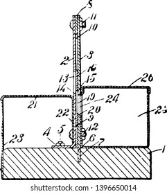 This illustration represents Tobacco Cutting Knife which is used to slice a cigar tip vintage line drawing or engraving illustration.