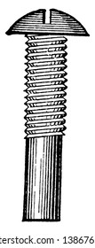 This illustration represents work function of Carriage Bolt, vintage line drawing or engraving illustration.