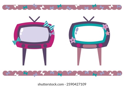 This is an illustration of a retro TV