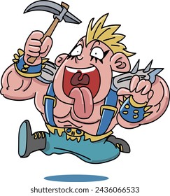 Esta es una ilustración de un pícaro con una cabeza de mohawk.