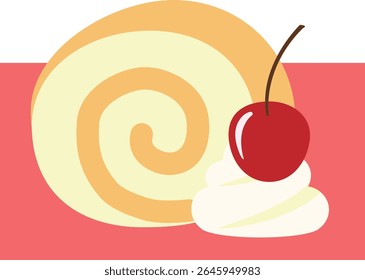 This is an illustration of a roll cake.