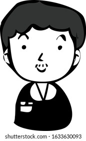This is a illustration of Rough doodling Hand painted cute Smiling people icon 