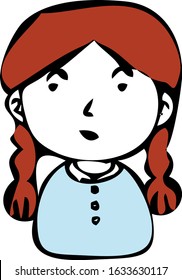 This is a illustration of Rough doodling Hand painted cute Smiling people icon 