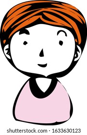 This is a illustration of Rough doodling Hand painted cute Smiling people icon 