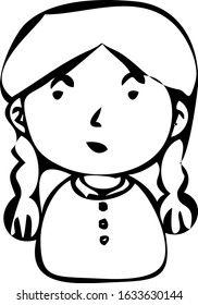 This is a illustration of Rough doodling Hand painted cute Smiling people icon 