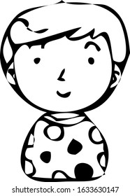 This is a illustration of Rough doodling Hand painted cute Smiling people icon 