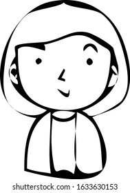 This is a illustration of Rough doodling Hand painted cute Smiling people icon 