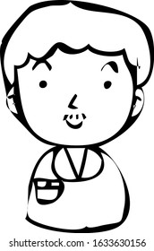 This is a illustration of Rough doodling Hand painted cute Smiling people icon 