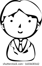 This is a illustration of Rough doodling Hand painted cute Smiling people icon 