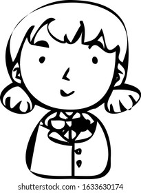 This is a illustration of Rough doodling Hand painted cute Smiling people icon 