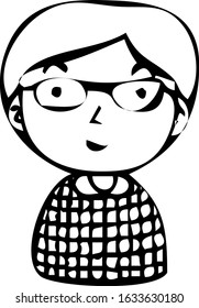 This is a illustration of Rough doodling Hand painted cute Smiling people icon 