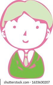 This is a illustration of Rough doodling Hand painted cute Smiling people icon 