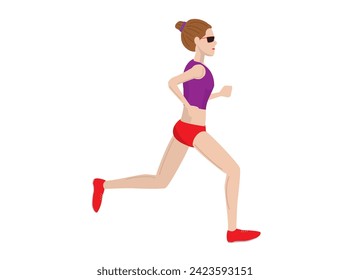 This is an illustration of a running female track and field athlete.